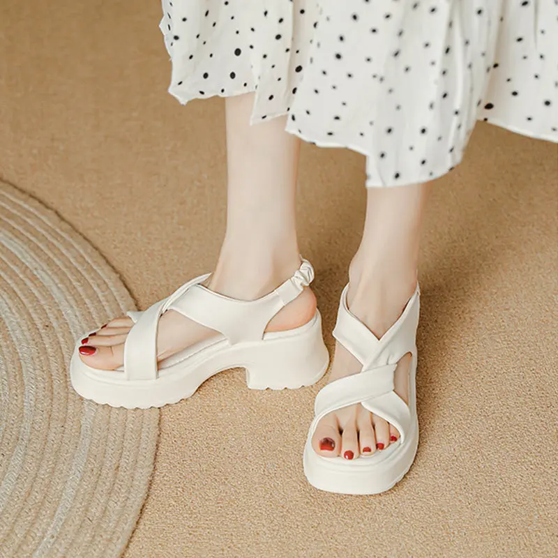 Women Fashion Minimalist Soft Chunky Sole Sandals online