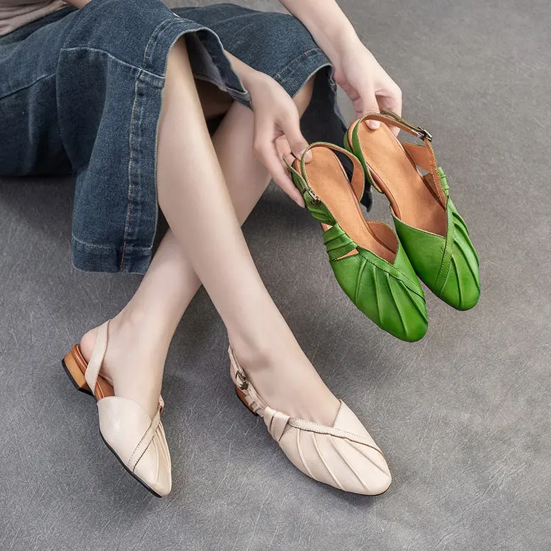 Women Retro Leather Fashion Casual Sandals online