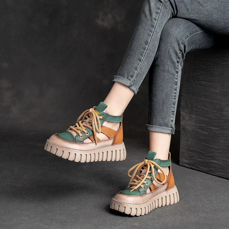 Women Summer Patchwork Leather Casual Platform Sandals online